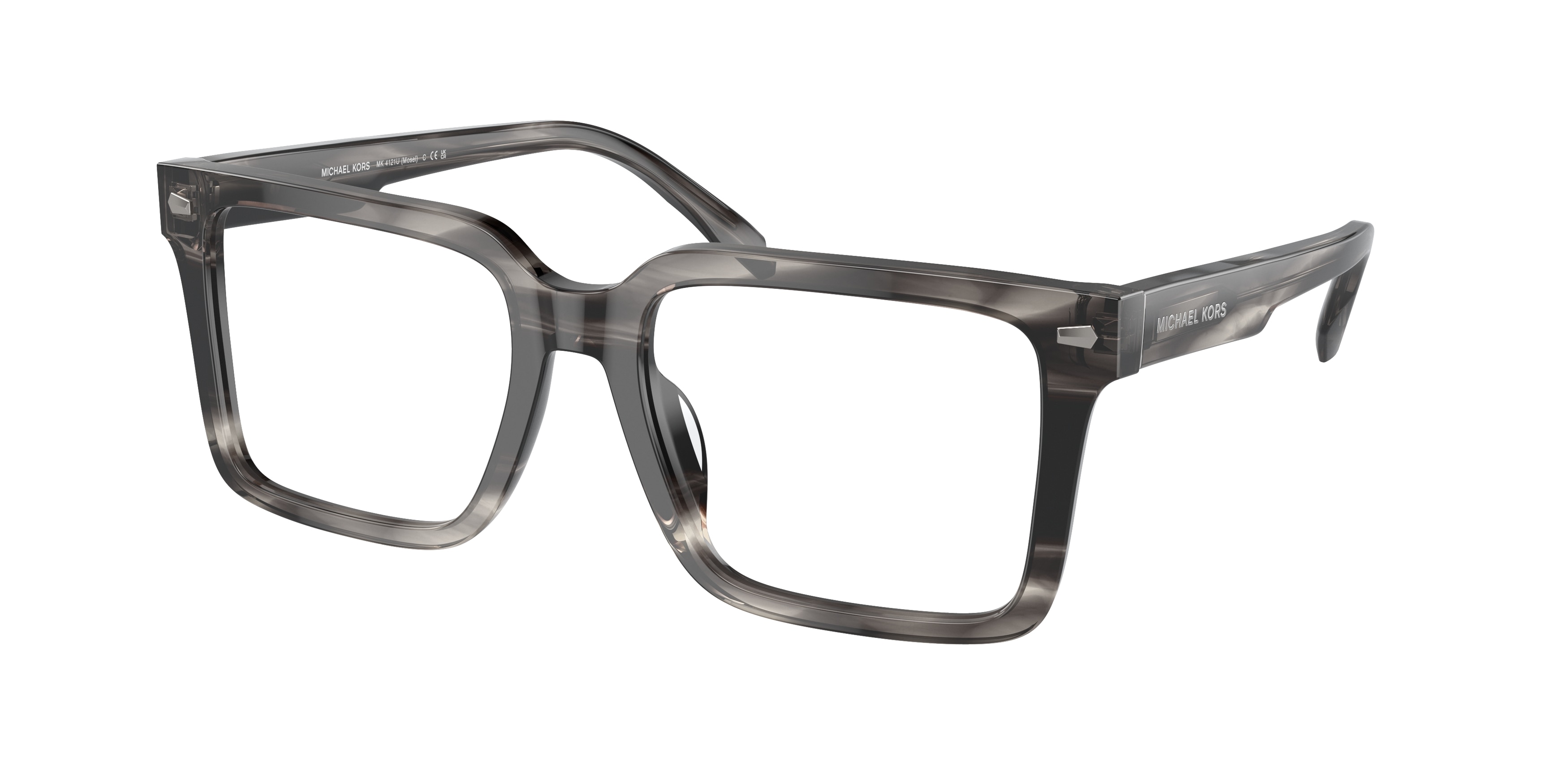 Michael Kors Herren MK4121U Mosel 3966 Optische Fassungen Acetat Schwarz Transparent Quadratisch Normal-image